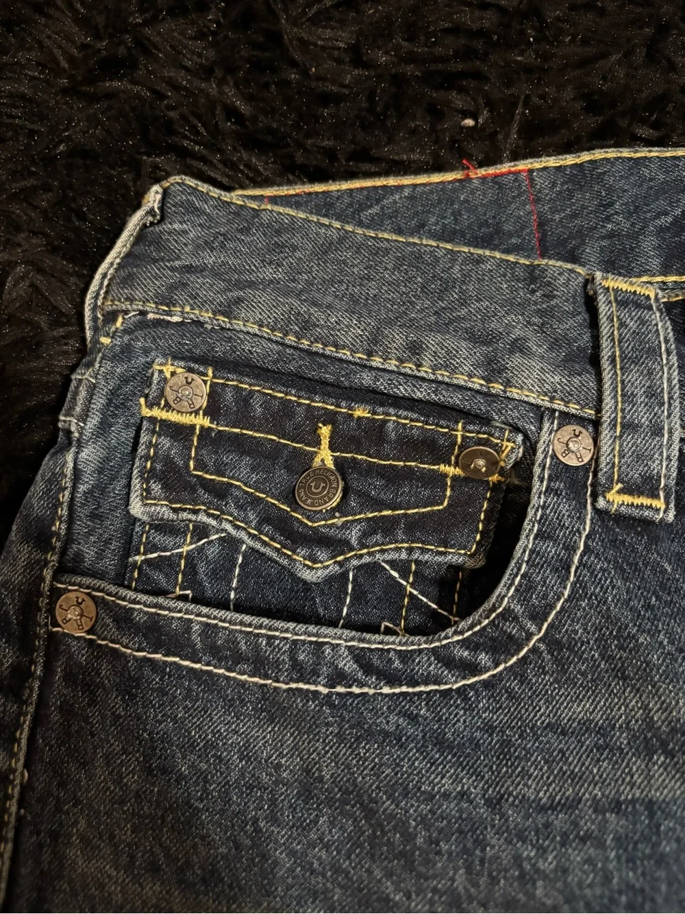 True Religion Vinny Dark Wash Blue Ultra Baggy Jeans